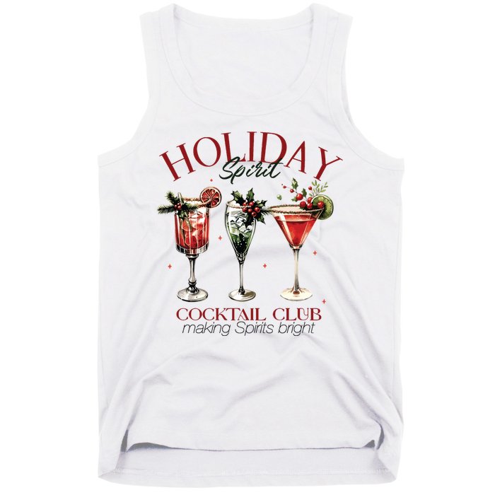 Holiday Spirit Coctail Club Sweatshirt Christmas Cocktail Tank Top