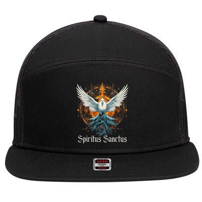 Holy Spirit Confirmation Latin Mass Catholic 7 Panel Mesh Trucker Snapback Hat