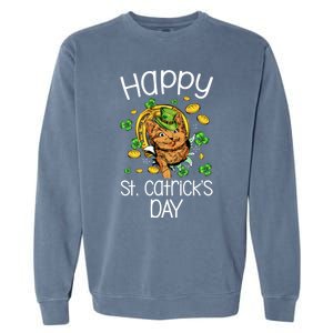 Happy St Catrick's Day Cat Cats Lover St Patricks Day Gift Garment-Dyed Sweatshirt