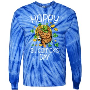 Happy St Catrick's Day Cat Cats Lover St Patricks Day Gift Tie-Dye Long Sleeve Shirt