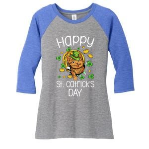 Happy St Catrick's Day Cat Cats Lover St Patricks Day Gift Women's Tri-Blend 3/4-Sleeve Raglan Shirt