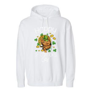 Happy St Catrick's Day Cat Cats Lover St Patricks Day Gift Garment-Dyed Fleece Hoodie