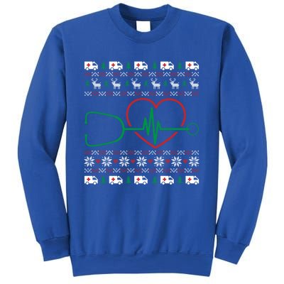 Heart Stethoscope Christmas Ugly Xgiftmas Pj Nurse Rn Nursing Gift Sweatshirt