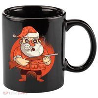 Hunting Santa Claus 11oz C Handle Ceramic Mug