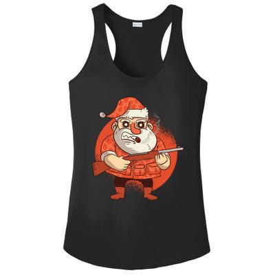 Hunting Santa Claus Ladies PosiCharge Competitor Racerback Tank