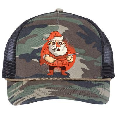 Hunting Santa Claus Retro Rope Trucker Hat Cap