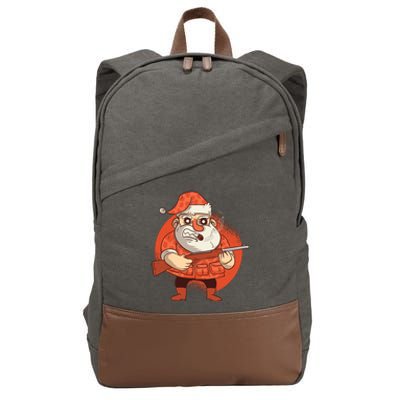 Hunting Santa Claus Cotton Canvas Backpack