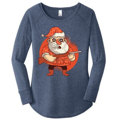 Hunting Santa Claus Women's Perfect Tri Tunic Long Sleeve Shirt