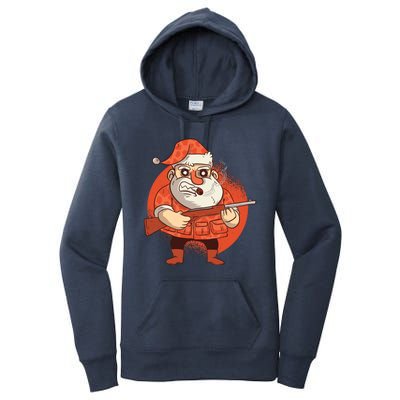 Hunting Santa Claus Women's Pullover Hoodie