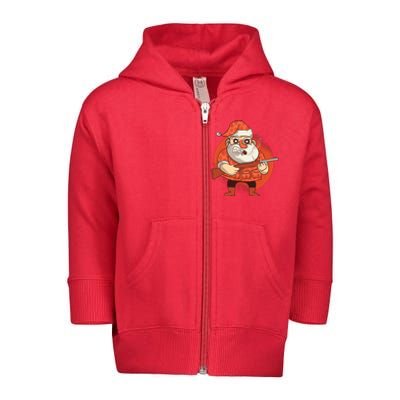 Hunting Santa Claus Toddler Zip Fleece Hoodie