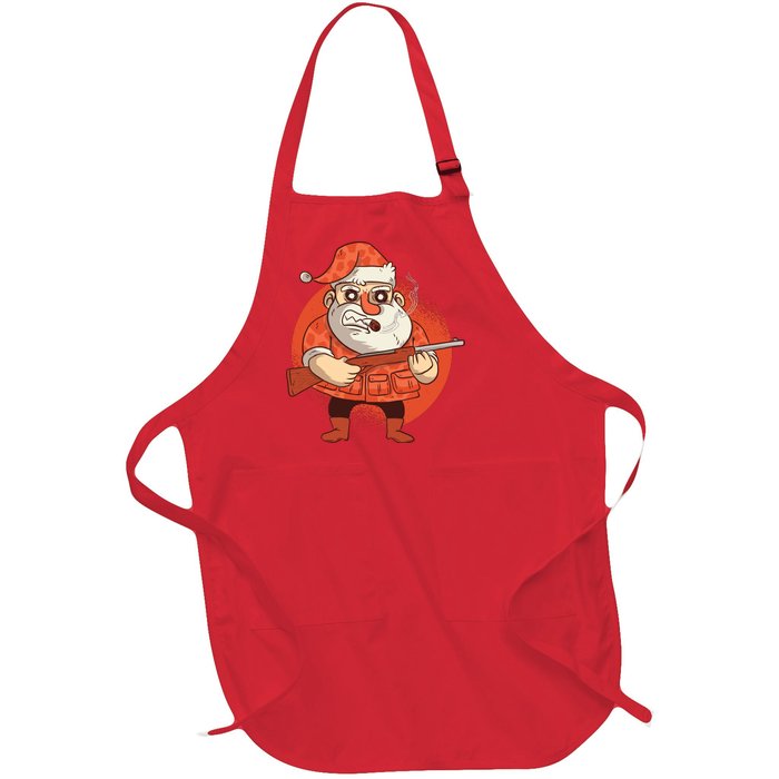 Hunting Santa Claus Full-Length Apron With Pockets