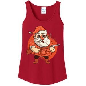 Hunting Santa Claus Ladies Essential Tank