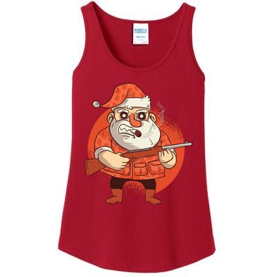 Hunting Santa Claus Ladies Essential Tank