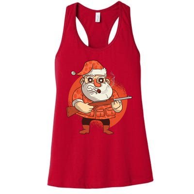 Hunting Santa Claus Women's Racerback Tank