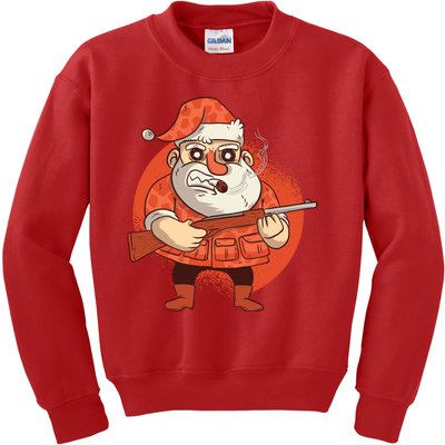 Hunting Santa Claus Kids Sweatshirt