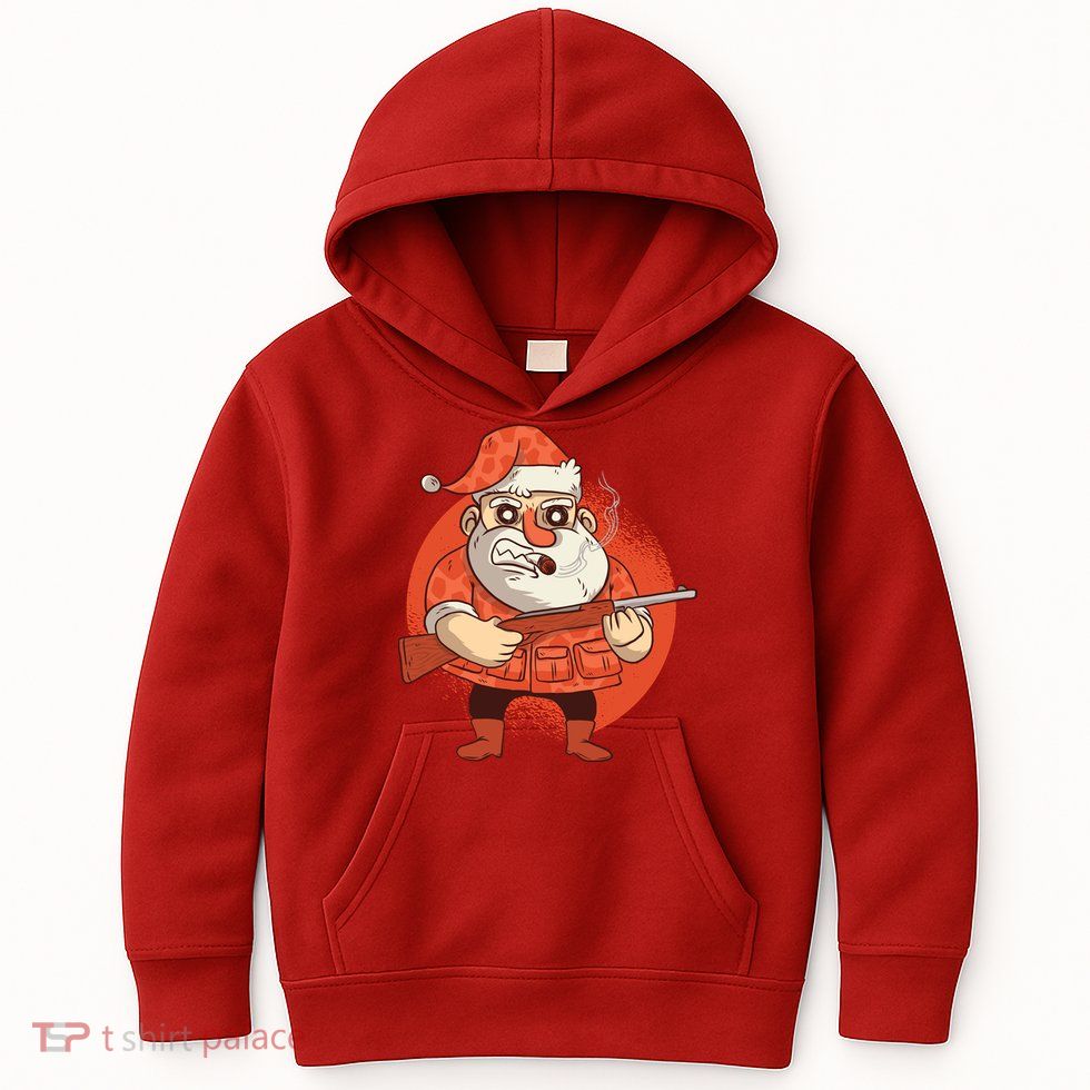 Hunting Santa Claus Kids Hoodie