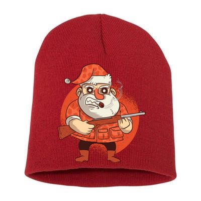 Hunting Santa Claus Short Acrylic Beanie