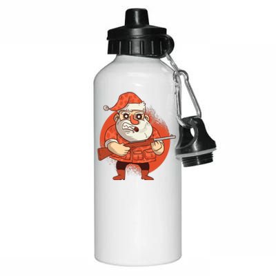 Hunting Santa Claus Aluminum Water Bottle