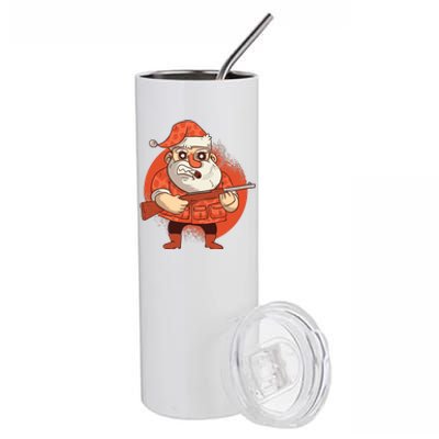 Hunting Santa Claus Stainless Steel Tumbler