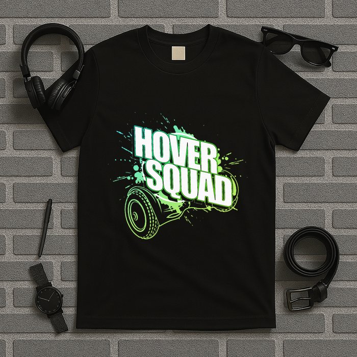 Hover Squad Cool Green Gyro Hoverboard Lover T-Shirt