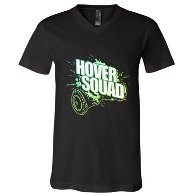 Hover Squad Cool Green Gyro Hoverboard Lover V-Neck T-Shirt