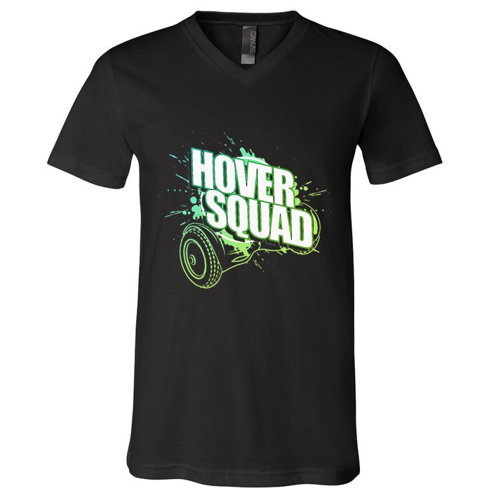 Hover Squad Cool Green Gyro Hoverboard Lover V-Neck T-Shirt