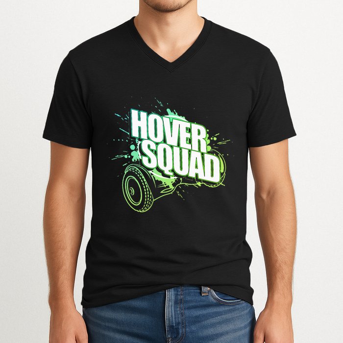 Hover Squad Cool Green Gyro Hoverboard Lover V-Neck T-Shirt
