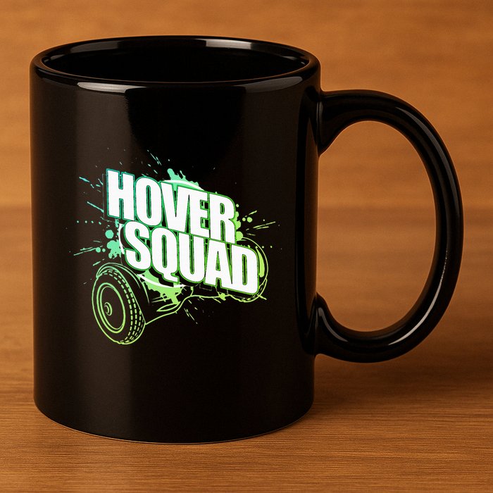 Hover Squad Cool Green Gyro Hoverboard Lover 11oz C Handle Ceramic Mug