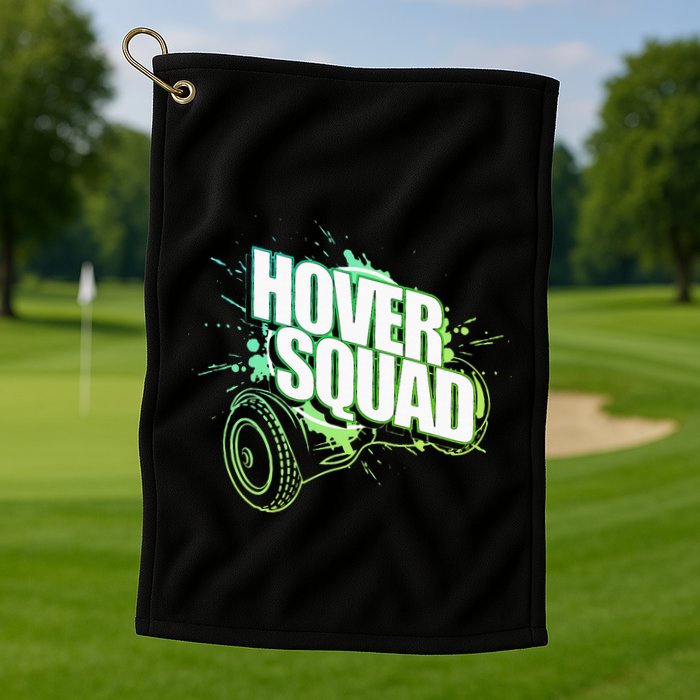 Hover Squad Cool Green Gyro Hoverboard Lover Golf Towel
