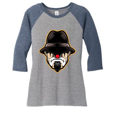 Halloween Scary Clown Cholo Gangster Women's Tri-Blend 3/4-Sleeve Raglan Shirt