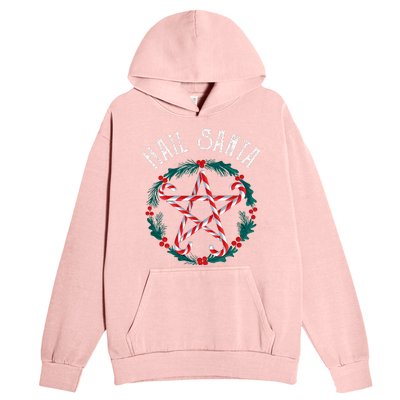 Hail Santa Candy Cane Pentagram Gothmas Funny Goth Christmas Urban Pullover Hoodie