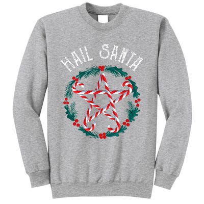 Hail Santa Candy Cane Pentagram Gothmas Funny Goth Christmas Sweatshirt