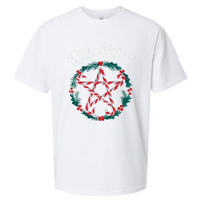 Hail Santa Candy Cane Pentagram Gothmas Funny Goth Christmas Sueded Cloud Jersey T-Shirt