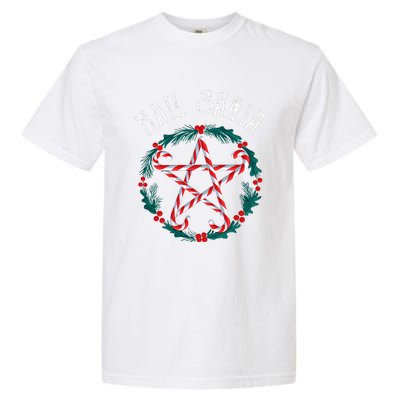 Hail Santa Candy Cane Pentagram Gothmas Funny Goth Christmas Garment-Dyed Heavyweight T-Shirt