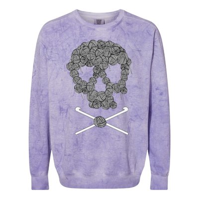 Halloweeen Skull Crochet Lovers Yarn Funny Skeleton Gift Colorblast Crewneck Sweatshirt