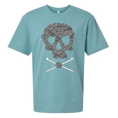 Halloweeen Skull Crochet Lovers Yarn Funny Skeleton Gift Sueded Cloud Jersey T-Shirt