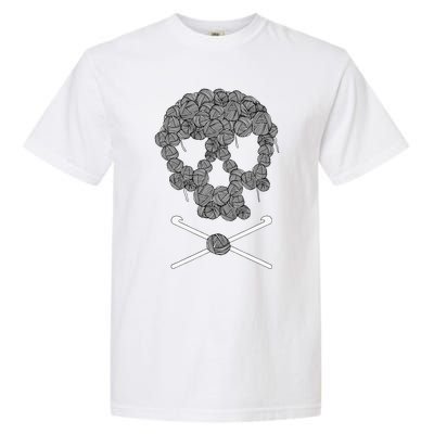 Halloweeen Skull Crochet Lovers Yarn Funny Skeleton Gift Garment-Dyed Heavyweight T-Shirt