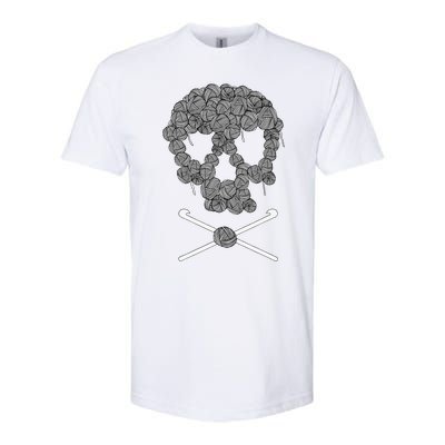 Halloweeen Skull Crochet Lovers Yarn Funny Skeleton Gift Softstyle® CVC T-Shirt