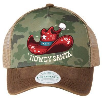 Howdy Santa Cowboy Claus Western Christmas Funny Xmas Pjs Legacy Tie Dye Trucker Hat