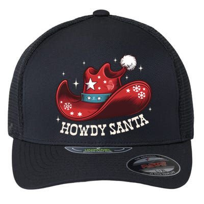 Howdy Santa Cowboy Claus Western Christmas Funny Xmas Pjs Flexfit Unipanel Trucker Cap