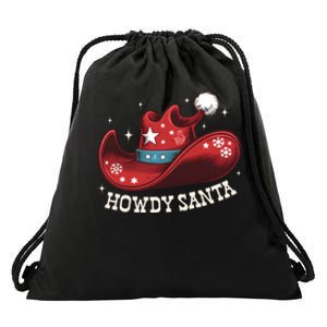 Howdy Santa Cowboy Claus Western Christmas Funny Xmas Pjs Drawstring Bag