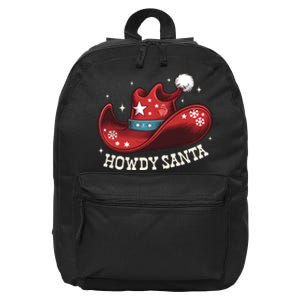 Howdy Santa Cowboy Claus Western Christmas Funny Xmas Pjs 16 in Basic Backpack