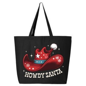 Howdy Santa Cowboy Claus Western Christmas Funny Xmas Pjs 25L Jumbo Tote