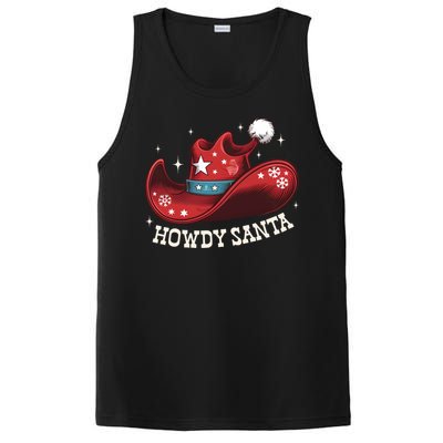 Howdy Santa Cowboy Claus Western Christmas Funny Xmas Pjs PosiCharge Competitor Tank