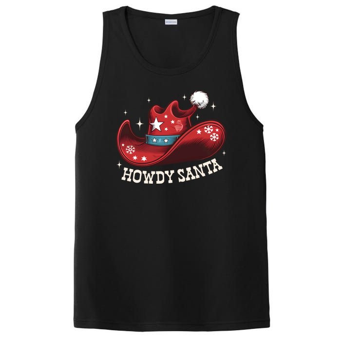 Howdy Santa Cowboy Claus Western Christmas Funny Xmas Pjs PosiCharge Competitor Tank