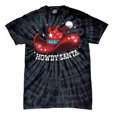 Howdy Santa Cowboy Claus Western Christmas Funny Xmas Pjs Tie-Dye T-Shirt