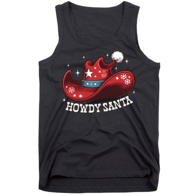 Howdy Santa Cowboy Claus Western Christmas Funny Xmas Pjs Tank Top