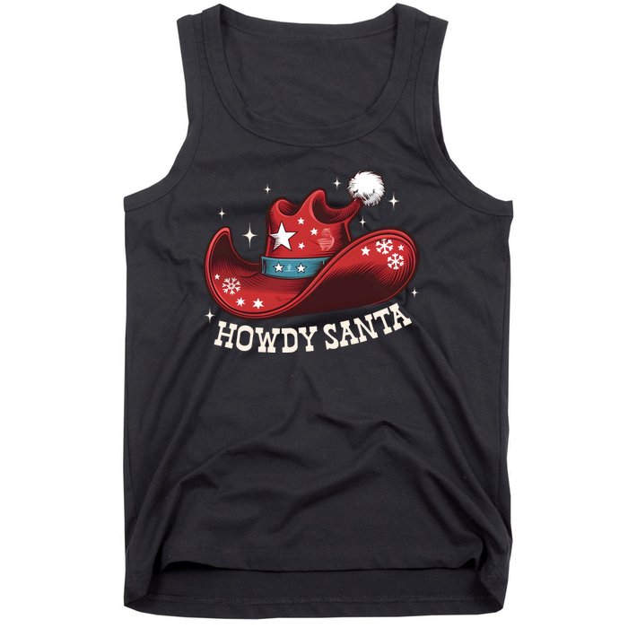 Howdy Santa Cowboy Claus Western Christmas Funny Xmas Pjs Tank Top