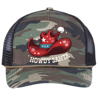 Howdy Santa Cowboy Claus Western Christmas Funny Xmas Pjs Retro Rope Trucker Hat Cap