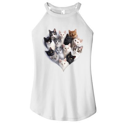 Heart Shape Cats Cat Lover Kitten Hearts Women’s Perfect Tri Rocker Tank